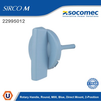 Socomec Rotary Handle Round M00 Type Blue Direct Mount 2-Position | 22995012