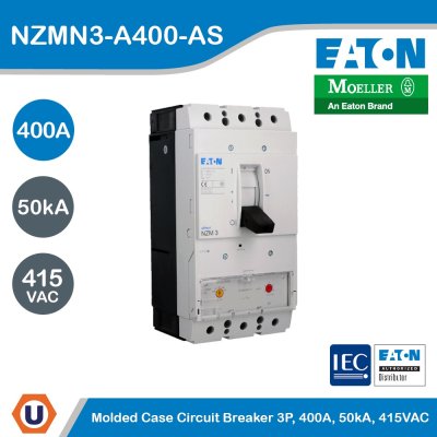 EATON Molded Case Circuit-Breaker (MCCB) 3P 400A 50kA 415VAC | NZMN3-A400-AS
