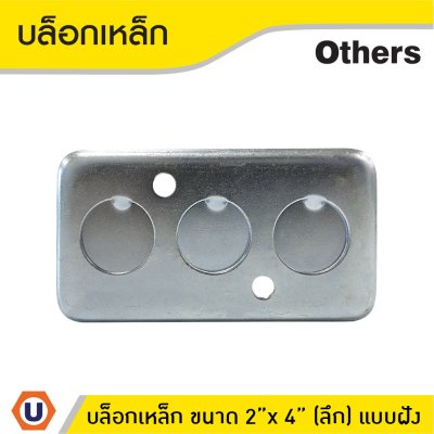 บล็อกเหล็ก ขนาด 2" x 4" (แบบลึก) รู 6 หุน ติดตั้งแบบฝัง