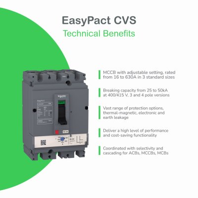 Schneider Electric Circuit breaker CVS160B 25 kA at 415 VAC 125 A TM-D trip unit 3P | LV516302
