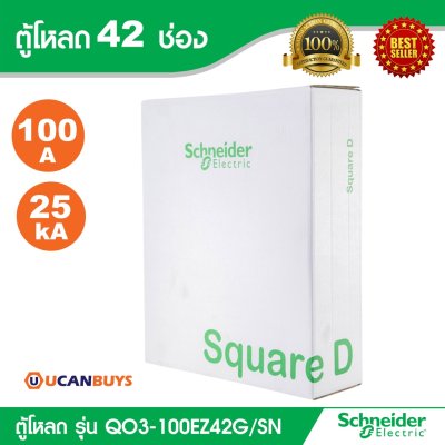 Schneider Electric ตู้โหลดเซ็นเตอร์สแควร์ดี แบบเมนเบรกเกอร์ รุ่น 42 ช่อง 3 เฟส 4 สาย | QO3-100EZ42G/SN