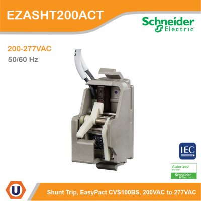 Schneider Electric shunt trip SHT, EasyPact CVS100BS, 200 VAC to 277VAC 50/60 Hz | EZASHT200ACT