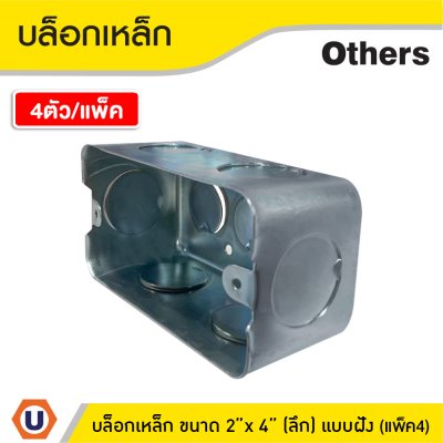 แพ็ค 4 | บล็อกเหล็ก ขนาด 2" x 4" (แบบลึก) รู 6 หุน ติดตั้งแบบฝัง