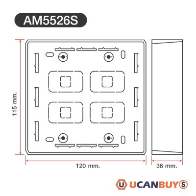 BTicino บล๊อกลอยพลาสติก ขนาด 4x4 นิ้ว (สำหรับรุ่น Matix) Surface Mounted Box | Matix | AM5526S