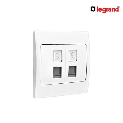 Legrand เต้ารับโทรศัพท์ RJ11 2 ช่อง สีขาว รุ่นมาเรียเซนต์ | Mallia Senses | 281163