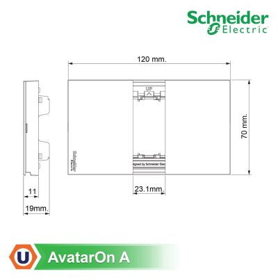 Schneider Electric ฝา 1 ช่อง สีเทา 1 Gang, Gray รุ่น AvatarOn A I M3T01_GY
