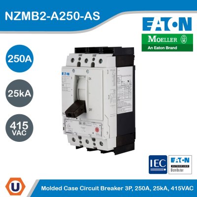EATON Molded Case Circuit-Breaker (MCCB) 3P 250A 25kA 415VAC | NZMB2-A250-AS