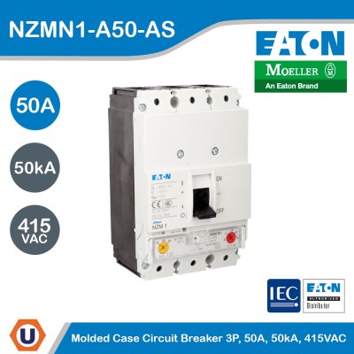EATON Molded Case Circuit-Breaker (MCCB) 3P, 50A, 50kA 415VAC | NZMN1-A50-AS