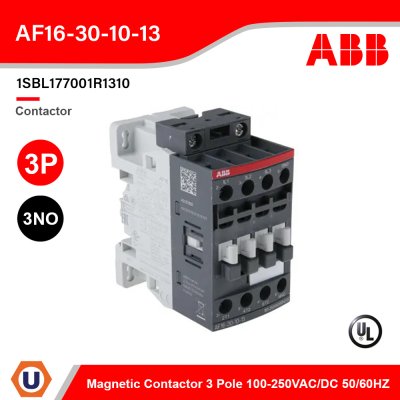 ABB Magnetic Contactor 3 Pole 100-250V50/60HZ-DC | AF16-30-10-13 | 1SBL177001R1310