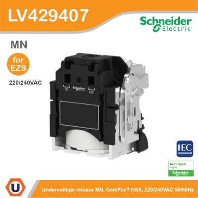 Schneider Electric Undervoltage MN ComPacT NSX 220/240VAC 50/60Hz 208/277VAC | LV429407