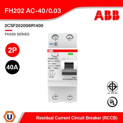 ABB 2CSF202006R1400 FH202 AC-40/0.03 Residual Current Circuit Breaker รุ่น FH200 Series