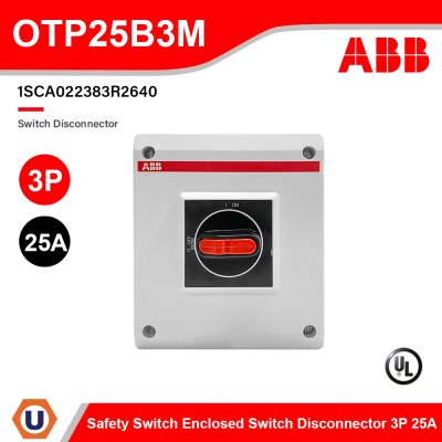 ABB 3P 25A Safety Switch Enclosed Switch Disconnector | OTP25B3M | 1SCA022383R2640