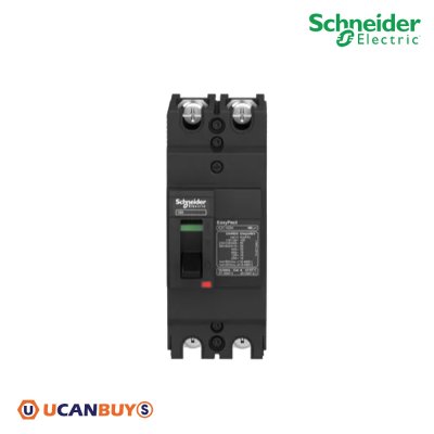 Schneider Electric EZC เซอร์กิตเบรกเกอร์สวิตช์ตัดตอนอัตโนมัติ (MCCB) 80A ชนิด 2 โพล ขนาดเฟรม 100A (30kA) I EZC100H2080T