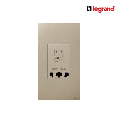 Legrand เต้ารับเครื่องโกนหนวด 2 ช่อง สีแชมเปญ 2G Shaver Socket รุ่นมาเรียเซนต์ | Mallia Senses | 281135CH