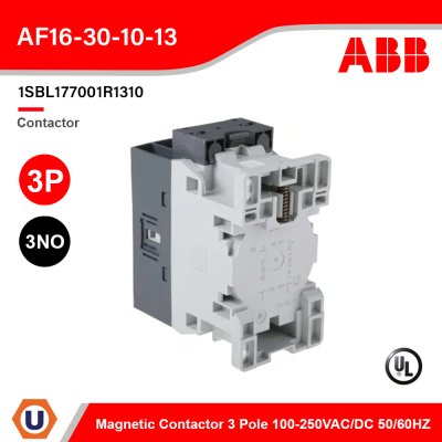 ABB Magnetic Contactor 3 Pole 100-250V50/60HZ-DC | AF16-30-10-13 | 1SBL177001R1310