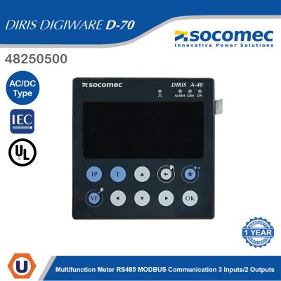 Socomec Meter DIRIS A-40 RS485 MODBUS Communication 3 Inputs/2 Outputs | 48250500