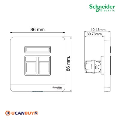 Schneider Electric เต้ารับโทรศัพท์ 2 ช่อง สีทอง 2 Gang Telephone Socketรุ่น AvatarOn E
