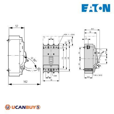 EATON Molded Case Circuit-Breaker (MCCB) 3P 200A 36kA 415VAC | NZMC2-A200-AS