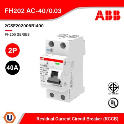 ABB 2CSF202006R1400 FH202 AC-40/0.03 Residual Current Circuit Breaker รุ่น FH200 Series