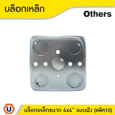 แพ็ค 10 | บล็อกเหล็กแบบฝัง ขนาด 4x4 นิ้ว Surface Mounted Box