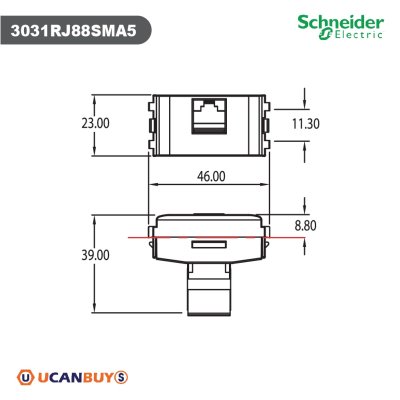Schneider เต้ารับคอมพิวเตอร์ Cat.5E พร้อมม่านนิรภัย รุ่น Concept | 3031RJ88SMA5_T