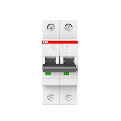 ABB - S202M-C40 เมนเซอร์กิตเบรกเกอร์ 40 แอมป์ 2 โพล 10 kA  ป้องกันการใช้กระแสไฟเกินกำหนด สั่งซื้อได้ที่ร้าน Ucanbuys