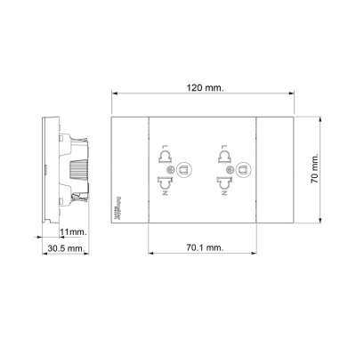 Schneider Electric ชุดเต้ารับคู่ 3 ขา มีม่านนิรภัย สีขาว รุ่น AvatarOn A | A70426UST_WE