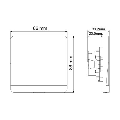 Schneider สวิตช์ไฟทางเดียว cover plate for switch, 2 rocker,สีขาว รุ่น AvatarOn E : E8332L1_WE