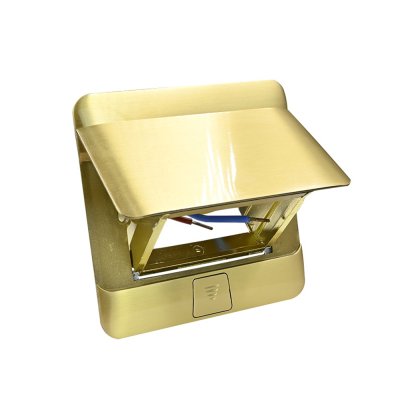 BTicino ชุดเต้ารับฝังพื้น สีทองครบชุด กล่องฝังพื้น+Pop-up+ปลั๊กคู่มีกราวด์| Matix |150627NG+AM5025DWT+150625NN+150620NL