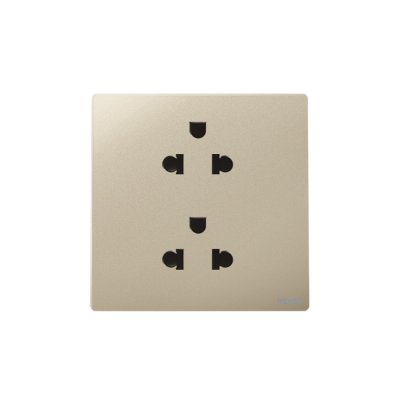 Legrand เต้ารับคู่มีกราวด์ สีแชมเปญ 1G EURO-US 16A 2x2P+Earth Socket รุ่นมาเรียเซนต์ | Mallia Senses|Champaigne|281104CH