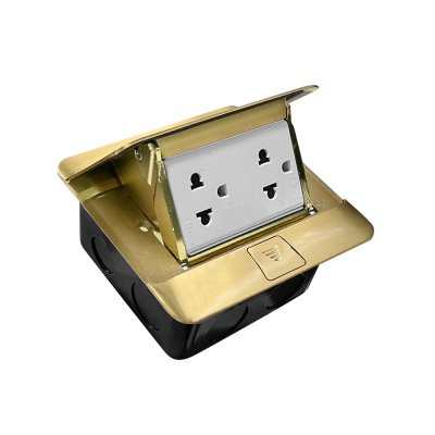 BTicino ชุดเต้ารับฝังพื้น สีทองครบชุด กล่องฝังพื้น+Pop-up+ปลั๊กคู่มีกราวด์| Matix |150627NG+AM5025DWT+150625NN+150620NL