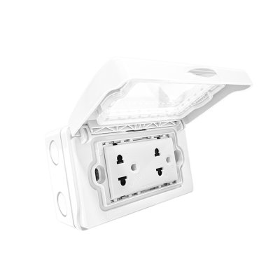 Schneider Electric ชุดฝาครอบกันน้ำ IP55 พร้อมกล่อง สีขาว + เต้ารับคู่ 3 ขา ขนาด 3 ช่อง รุ่น Concept