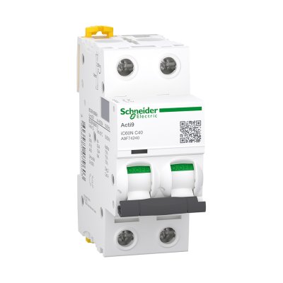 Schneider ชุดเบรกเกอร์ MCB Type AC + Acti9 RCCB ilD Type B สำหรับ EV Charger 7.4kW, 2P, 40A, 30mA สำหรับไฟ 1เฟส 3สาย