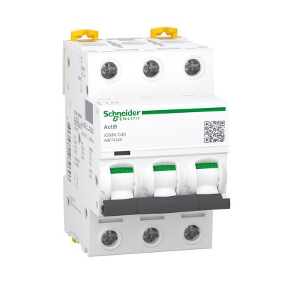 Schneider ชุดเบรกเกอร์ MCB Type AC 3P 40A+ Acti9 RCCB ilD Type B 4P, 40A, สำหรับ EV Charger 11kW, 30mAสำหรับไฟ 3เฟส 4สาย