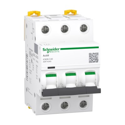 Schneider ชุดเบรกเกอร์ MCB TypeAC 3P 40A+ Acti9 RCCB ilD Type B 4P, 40A, สำหรับ EV Charger 11kW, 30mA สำหรับไฟ 3เฟส 4สาย