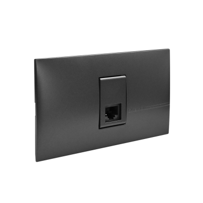 BTicino ชุดเต้ารับคอมพิวเตอร์ RJ45 Cat.6 1 ช่อง สีดำ Data Socket RJ45 Cat.6 1 Gang Black รุ่น Bamboo