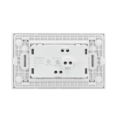 Bticino BAMBOO DUPLEX 2P+E 16A + COVER PLATE ชุดเต้ารับคู่พร้อมฝาครอบสีขาว