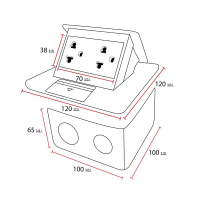 Schneider ชุดเต้ารับฝังพื้นอะลูมิเนียมทองเหลือง พร้อมกล่องฝัง + เต้ารับคู่ 3ขา 3 ช่อง รุ่น S-Flexi E227F_BAS+F1426UEST2M