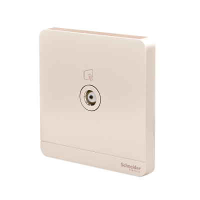 Schneide Electric : เต้ารับทีวี 1 ช่อง 75 Ohm สีทอง รุ่น AvatarOn E 1 G Co-Axial TV Socket : E8331TV_WG