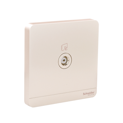 Schneide Electric : เต้ารับทีวี 1 ช่อง 75 Ohm สีทอง รุ่น AvatarOn E 1 G Co-Axial TV Socket : E8331TV_WG