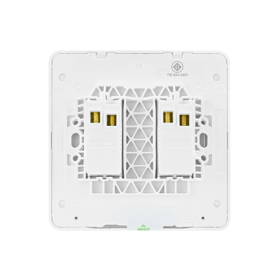Schneider สวิตช์ไฟทางเดียว cover plate for switch, 2 rocker,สีขาว รุ่น AvatarOn E : E8332L1_WE