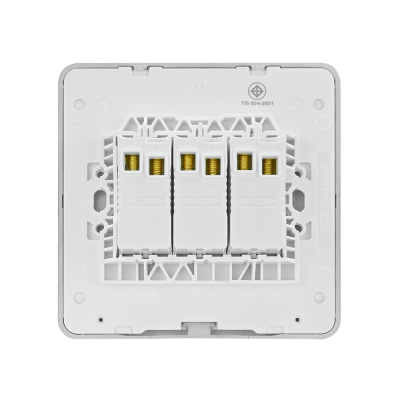 Schneider : ชุดสวิตซ์ทางเดียว 3 ตัว สีดำ รุ่น AvatarOn E, 16AX, 250V, 3 Gang 1 Way Switch, Black : E8333L1_DG_G5