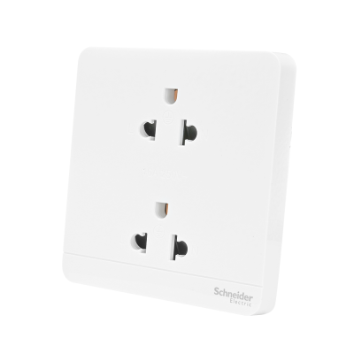 Schneider เต้ารับคู่มีกราวด์ มีม่านนิรภัย ปลั๊กไฟ Socket สีขาว รุ่น AvatarOn E รหัส E83426UES2_WE