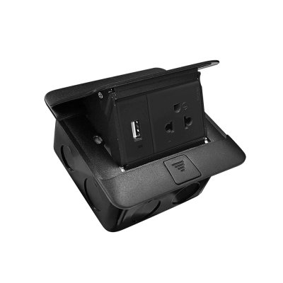 BTicino ชุดเต้ารับฝังพื้น POP-UP AND ACCESSORY กล่องฝังพื้น ปลั๊กเดี่ยว+USB | Matix สีดำ | สั่งซื้อได้ที่ร้าน