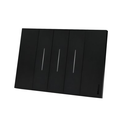 BTicino ชุดสวิตช์ทางเดียว 3 สวิตช์ พร้อมหน้ากากขนาด 3 ช่อง สีดำ 1 WAY Switch 3 modules, cover plate black l Living Now