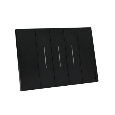 BTicino ชุดสวิตช์ทางเดียว 3 สวิตช์ พร้อมหน้ากากขนาด 3 ช่อง สีดำ 1 WAY Switch 3 modules, cover plate black l Living Now