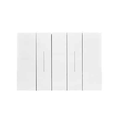 BTicino ชุดสวิตช์ทางเดียว 2 สวิตช์ พร้อมหน้ากากขนาด 3 ช่อง สีขาว 1 WAY Switch 2 modules, cover plate white l Living Now