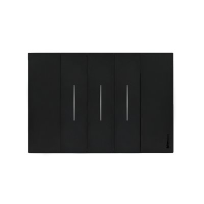 BTicino ชุดสวิตช์ทางเดียว 3 สวิตช์ พร้อมหน้ากากขนาด 3 ช่อง สีดำ 1 WAY Switch 3 modules, cover plate black l Living Now