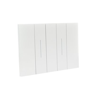 BTicino ชุดสวิตช์ทางเดียว 2 สวิตช์ พร้อมหน้ากากขนาด 3 ช่อง สีขาว 1 WAY Switch 2 modules, cover plate white l Living Now