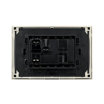 BTicino ชุดเต้ารับคู่กราวน์ พร้อมหน้ากากขนาด 3 ช่อง สีแซนด์ Duplex Socket 16A  cover plate sand l Living Now